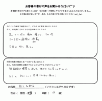 鈴木和歌子様     ２８歳     症状 肩こり・足の痛み