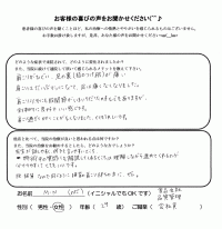 Ｍ．Ｎ様     ２９歳/会社員     症状 肩こり・腰痛